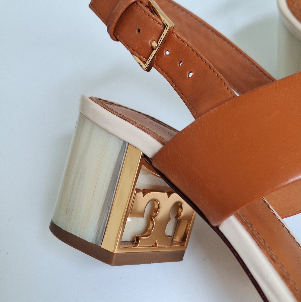 Tory Burch Summer Block Heels | Suede and Leather | Size 5 - Picture 7 of 11